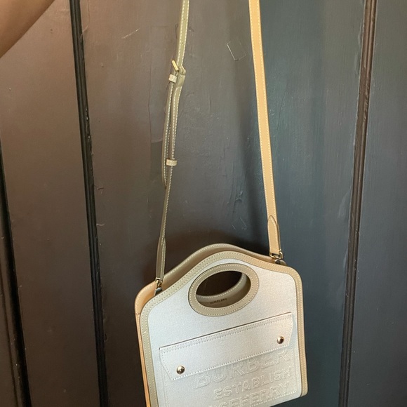 Burberry Mini Two-tone Canvas and Leather Pocket Bag - Picture 6 of 6